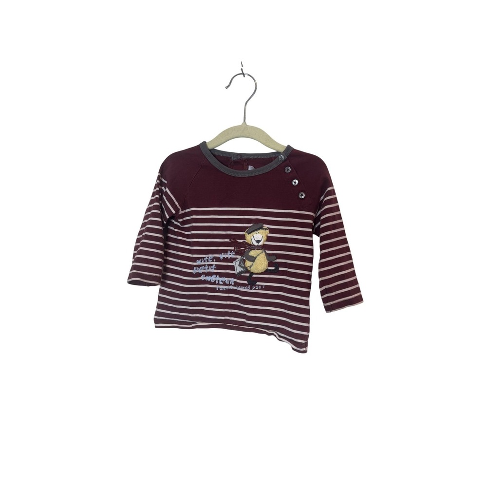 Sergent Major Shirt Boys‎ 12-18 Months Red Stripe Bear Long Sleeve Top